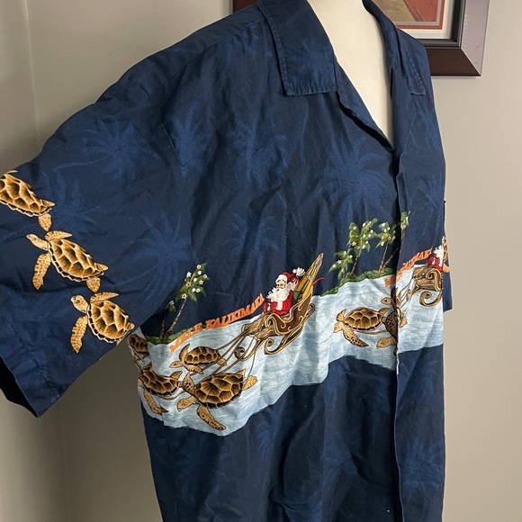 Pacific Legend Mens size XXL/2XL Santa Christmas Hawaiian Shirt Mele Kalikimaka - Picture 3 of 6